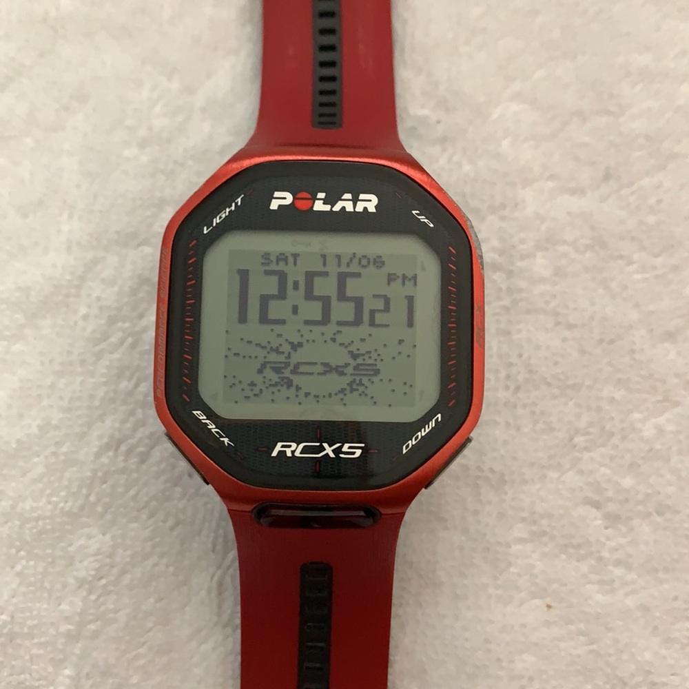 Red Polar RCX5 watch.
